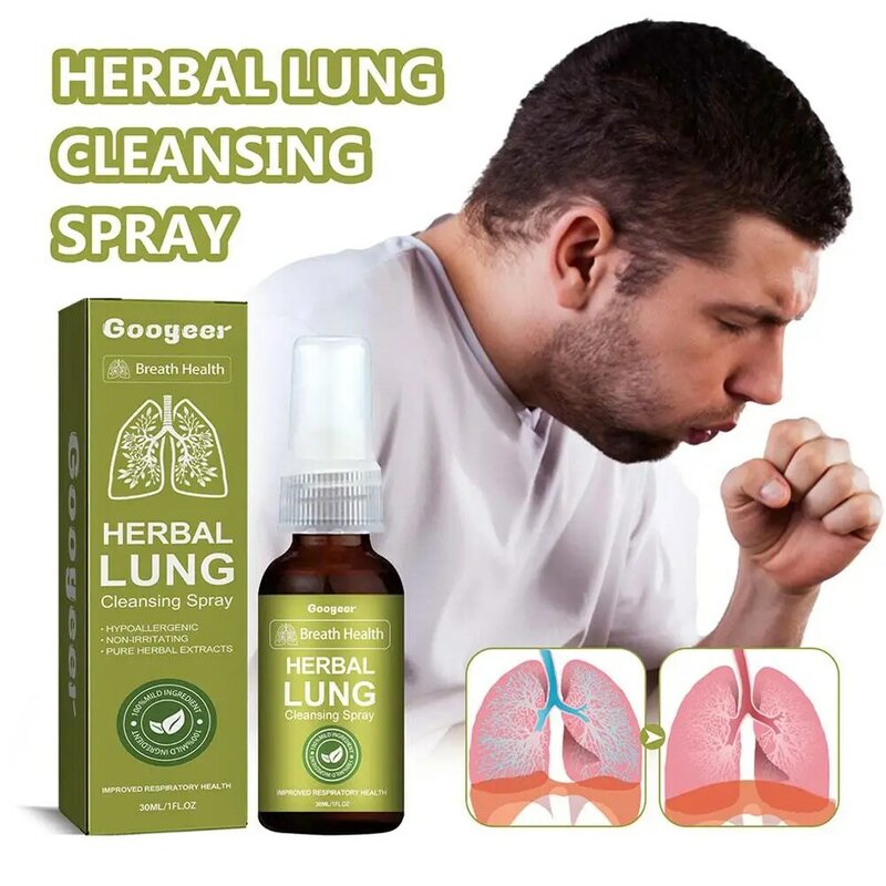 Googeer-Herbal Pulmão Limpeza Spray, Detox Respiração, Pulmão Limpeza Mist, Suporte Poderoso, 2X