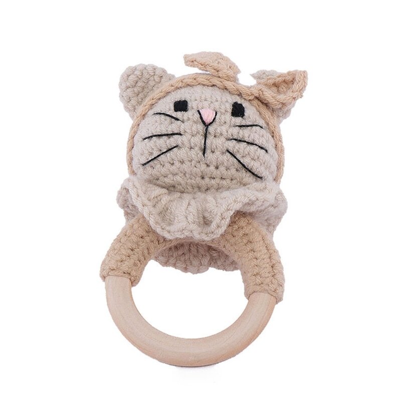Baby Animal Knit Rattle Handmade Appease Toy Infant Educational Toy Photo Toy DropShipping