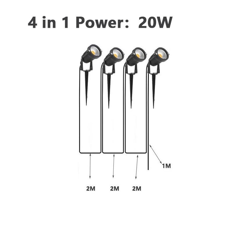 Lampe de Pelouse LED Imperméable, Spot Blanc Chaud, Tension Sûre, Sans Câble, Décoration de Jardin, 10 Remorque, 50W, 220V, 110V, 12V