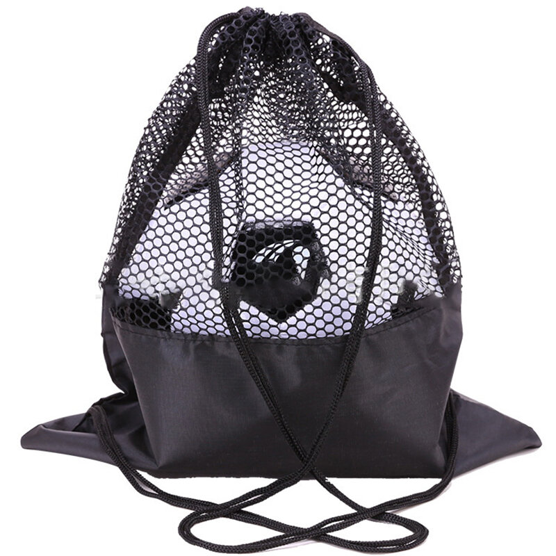 Basketball Football Net Pocket Bag Drawstring Fitness Sport Backpack Portable Large Capacity Lightweight Outdoor Sports Bag