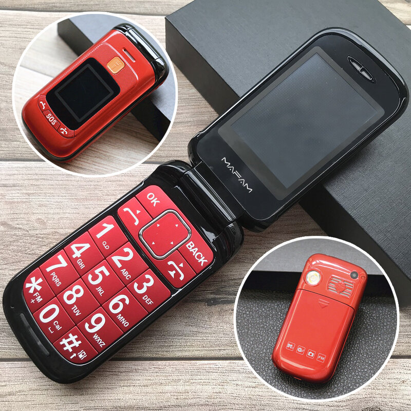 Mafam-トップ携帯電話カバー,デュアルディスプレイカバー,通話,迅速なダイヤル,大きくて2つの画面,トーチ,大きなキー,loudサウンド,fm,簡単な作業