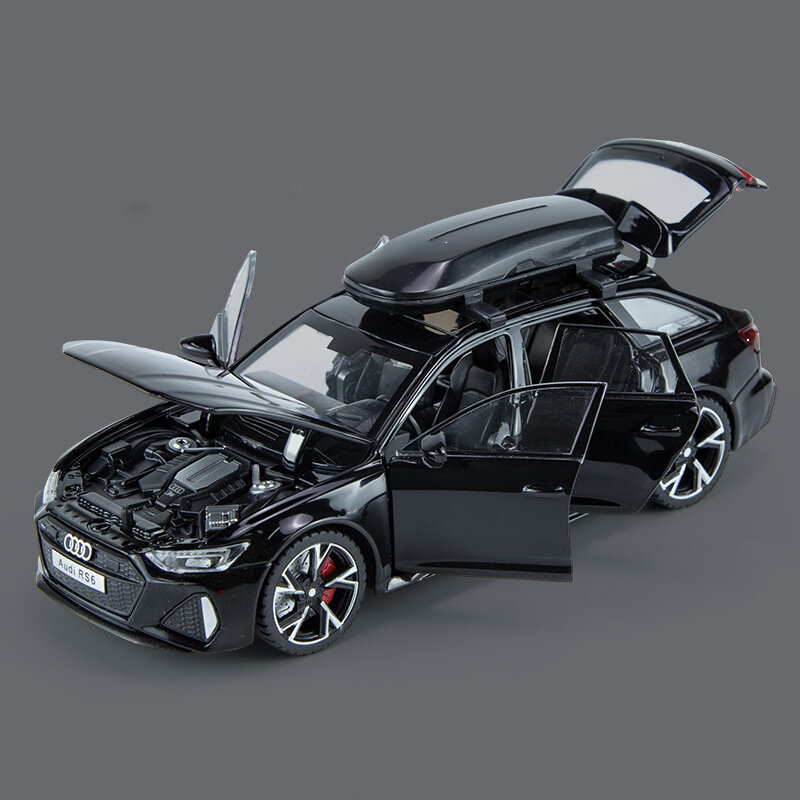 Audi RS6 QufreshStation Wagon Diecasts en alliage et véhicules jouets, modèle de voiture, son et lumière, cadeaux pour enfants, 1:32