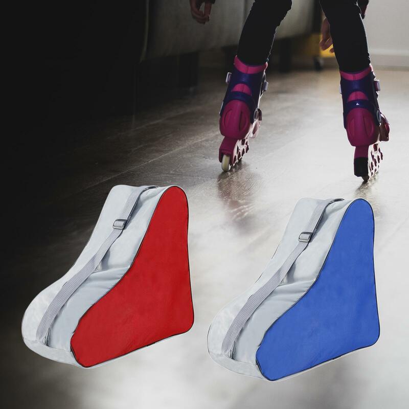 Bolsa de patines triangular para adultos, niños, niñas y mujeres, bolso de patines con correa de hombro ajustable, bolso transpirable para patinaje sobre hielo