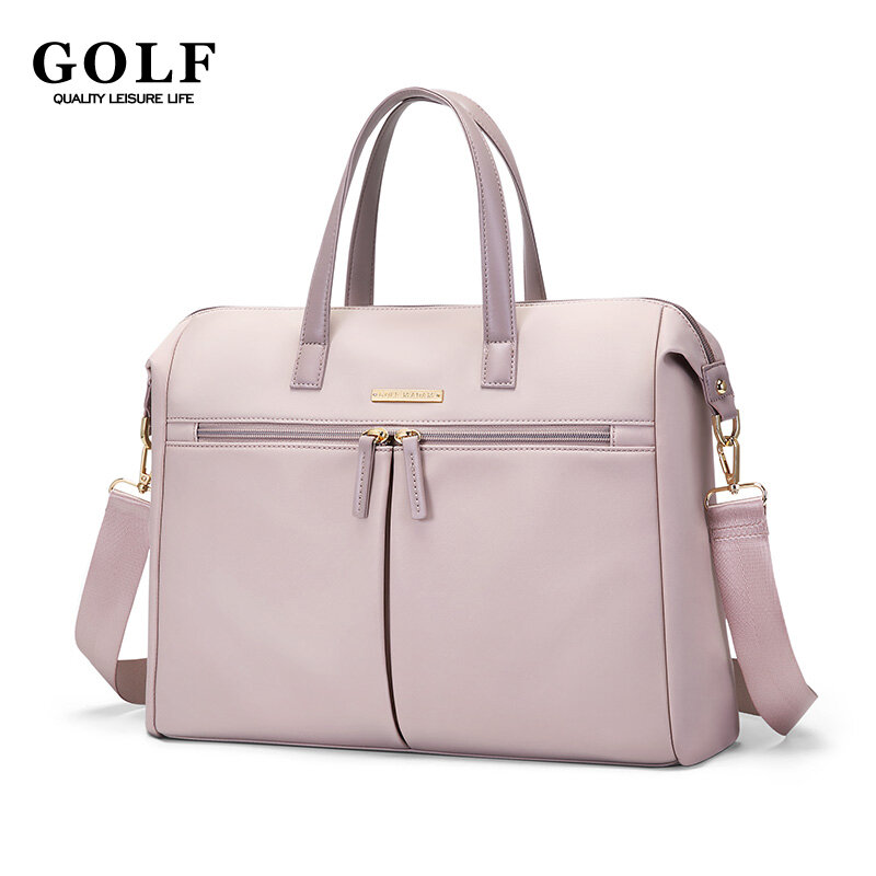 Golf Pastas de Negócios Femininos, Bolsa para Laptop, 15 "Commuter Handbag, Lady Casual Bolsas de Ombro Universitárias, Tendência, 2024, Golfe