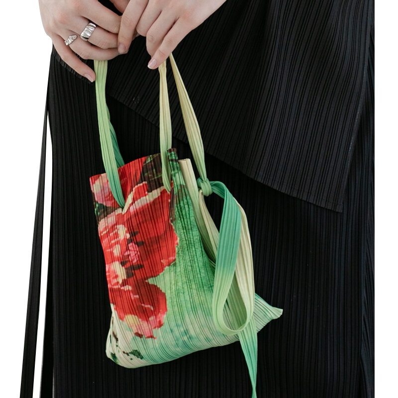 Miyake طيات حقيبة يد كروسبودي ، حقيبة الكتف المطبوعة الأصلية ، وتصميم المتخصصة