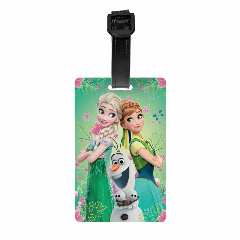 Etichette personalizzate per bagagli da principessa congelate per cartoni animati per valigie etichette per bagagli di moda etichetta identificativa per la copertura della Privacy
