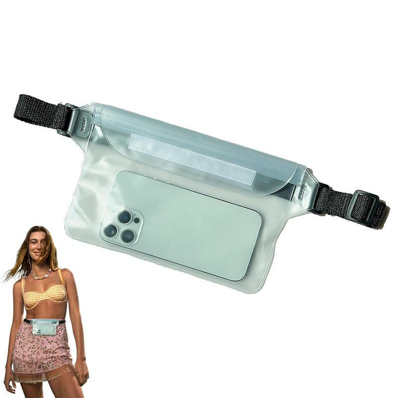 Tas renang tahan air, tas renang Ski Drift menyelam tas pinggang dengan tali pinggang tas ponsel tas sabuk ponsel untuk arung jeram