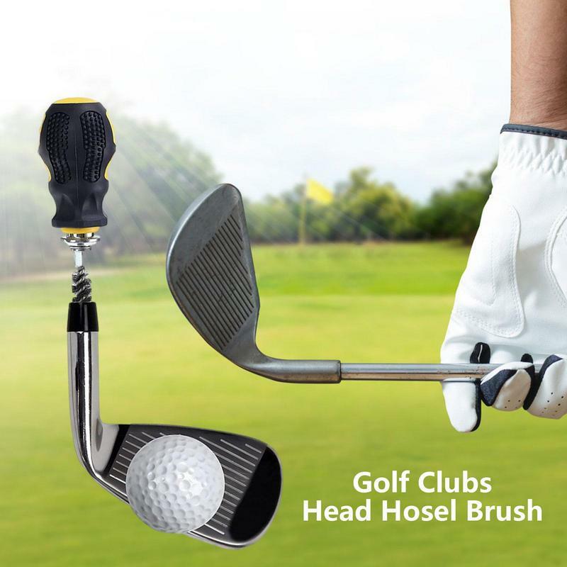 Brosse de tuyau de tête de golf, brosse de club de golf, brosse métallique, outil de livres, perceuse électrique, facile à installer
