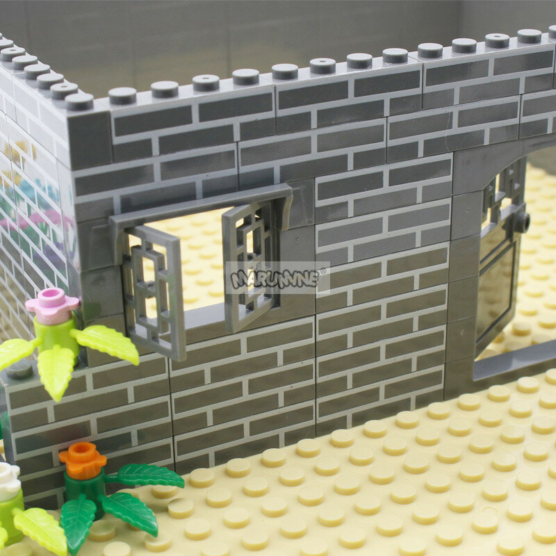 Marumine-bloques de construcción de una casa de ladrillos para niños, 30 piezas, 1x4, bloques de construcción a granel, piezas de vista de calle de ciudad MOC, accesorios compatibles con 15533 3010