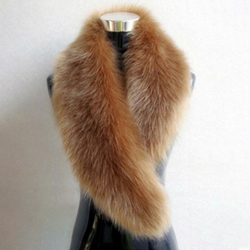 Bufanda térmica suave y acogedora para mujer, chal de piel de imitación borrosa, cuello decorativo grueso y cálido para el frío, Invierno