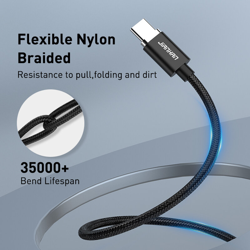 JianHan-Cable Micro USB magnético tipo C para Xiaomi, LG, Samsung, carga rápida 3A