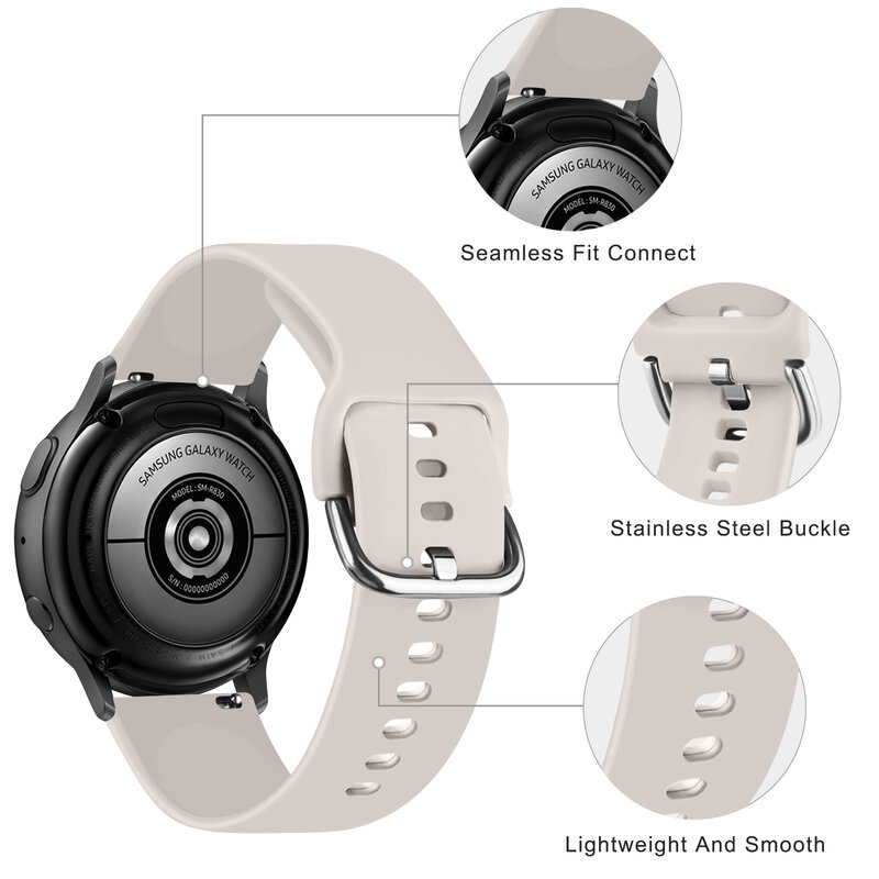 Tali silikon 20mm untuk jam tangan Huawei GT3 GT2 42mm/jam tangan 2 Olahraga/gelang untuk jam tangan Honor magic/Honor ES/jam tangan ajaib 2 gelang 42mm