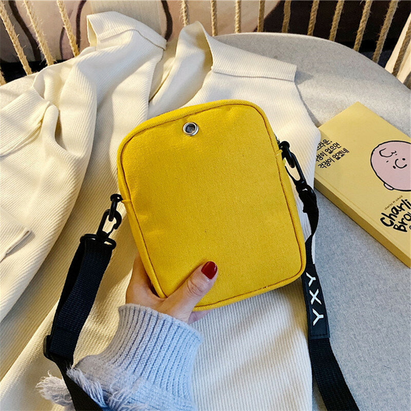 여성용 귀여운 캔버스 작은 가방, 일본 하라주쿠 대각선 가방, 야생 학생 소녀 숄더백, 신제품
