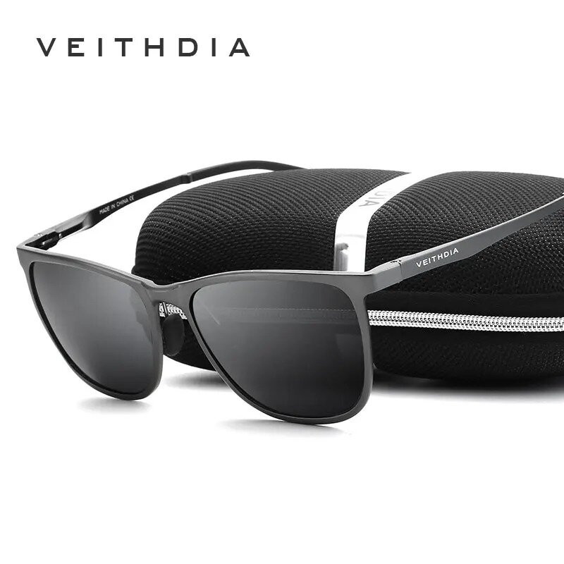 Veithdia-نظارات شمسية مستقطبة للرجال ، طراز عتيق ، ريترو ، ألومنيوم ، مغنسيوم ، علامة تجارية ، ملحقات ، v6623