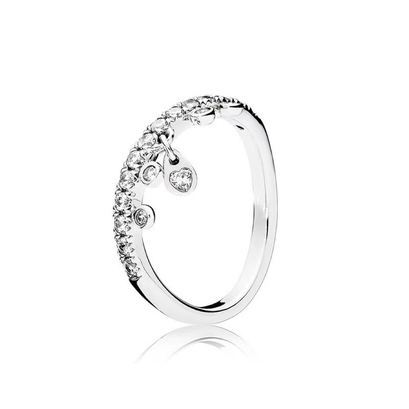 925 anéis panaro de prata esterlina para mulheres, 100% autênticos, zircão transparente, cz cintilante, jóias para aniversário, novo, 2023