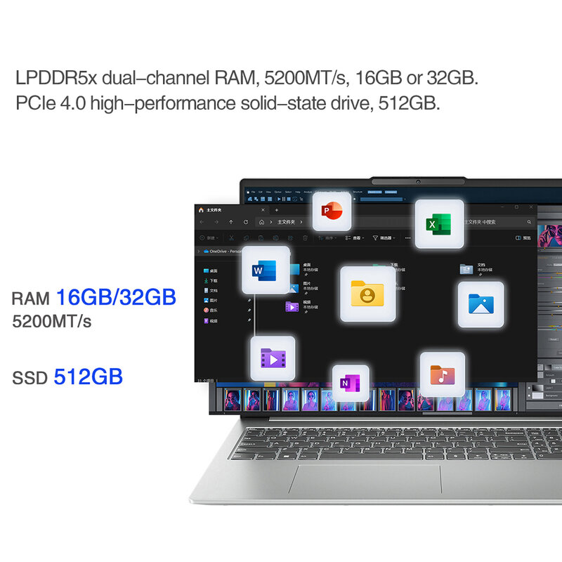 레노버 샤오신 16 2024 노트북, AMD Ryzen R7-8845H 인텔 코어 i5-13420H RAM, 16GB 32GB SSD, 512GB, 16 인치 FHD 노트북 울트라북 PC