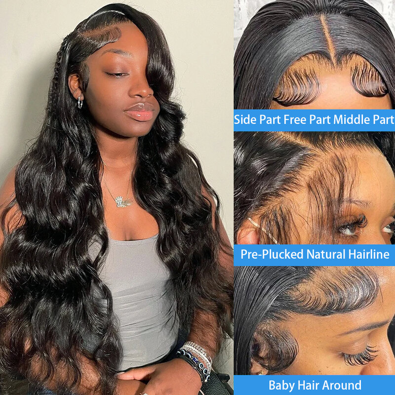 26 30 Inches 13x6 Lace Front Human Hair Body Wave 13x4 Lace Frontal Wig Transparent Brazilian Remy Hair 200 Density For Women