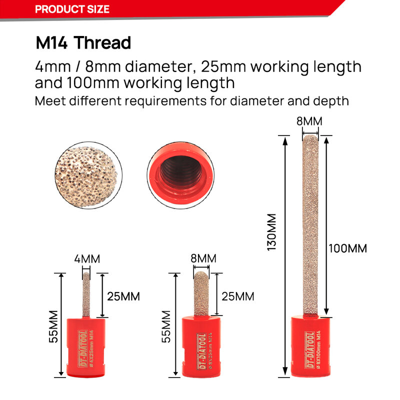 2 Buah 4Mm/8Mm Diamond Mortir Raking Bits Kasar untuk Mortir Raking Brick Removal Vakum Brazing Removal Finger Bits
