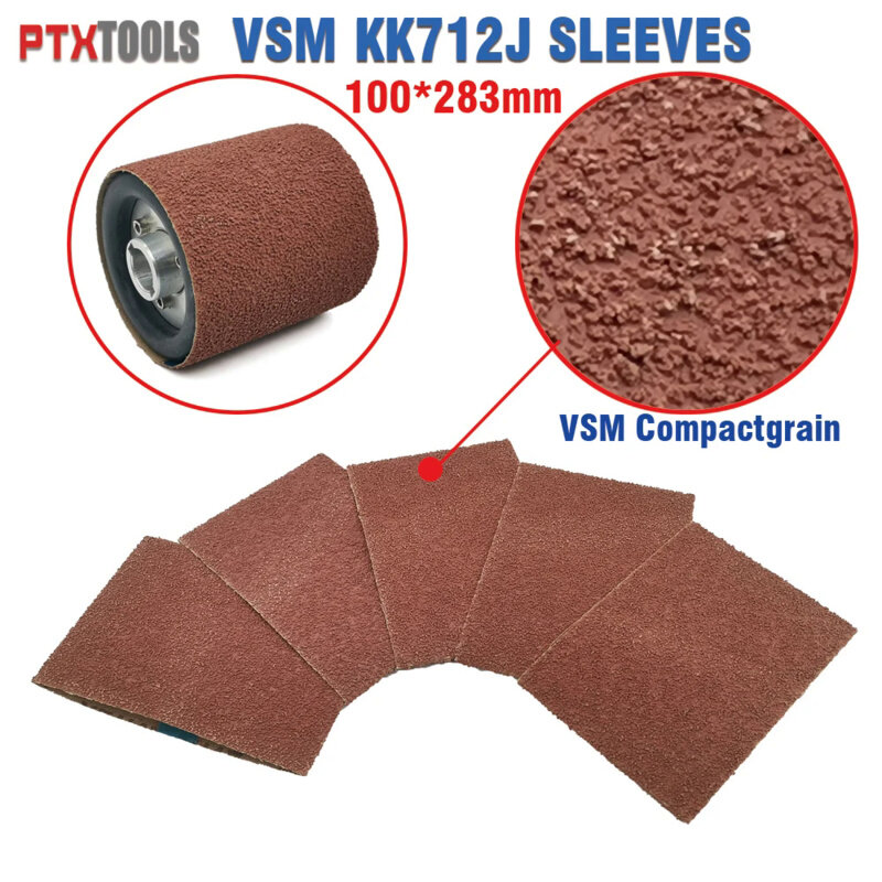 Manchon de meulage compactgrain VSM, 100x283mm, KK712J, dans le cadre du rouleau d'expansion, 10 pièces