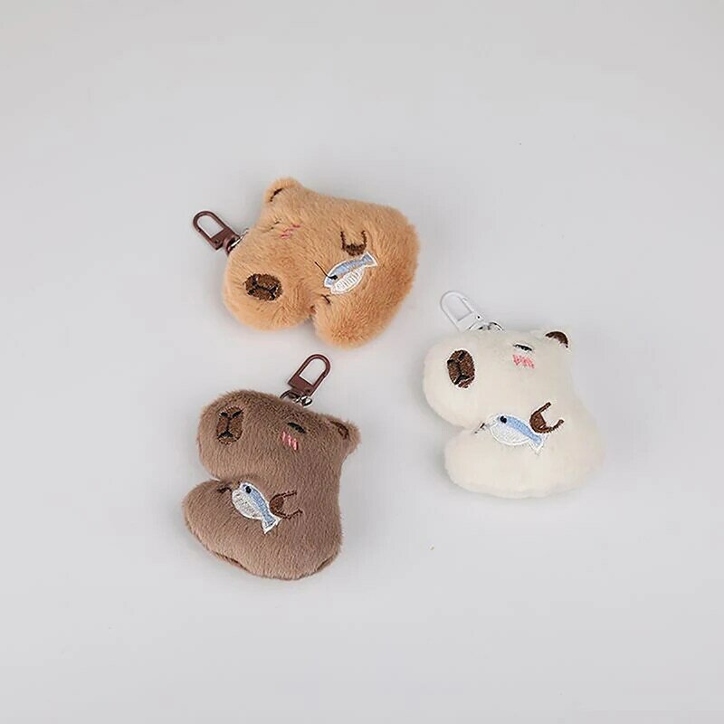 Gantungan Kunci boneka binatang Capybara mencicit, gantungan kunci boneka binatang kreatif, tas liontin lucu, dekorasi gantung ransel