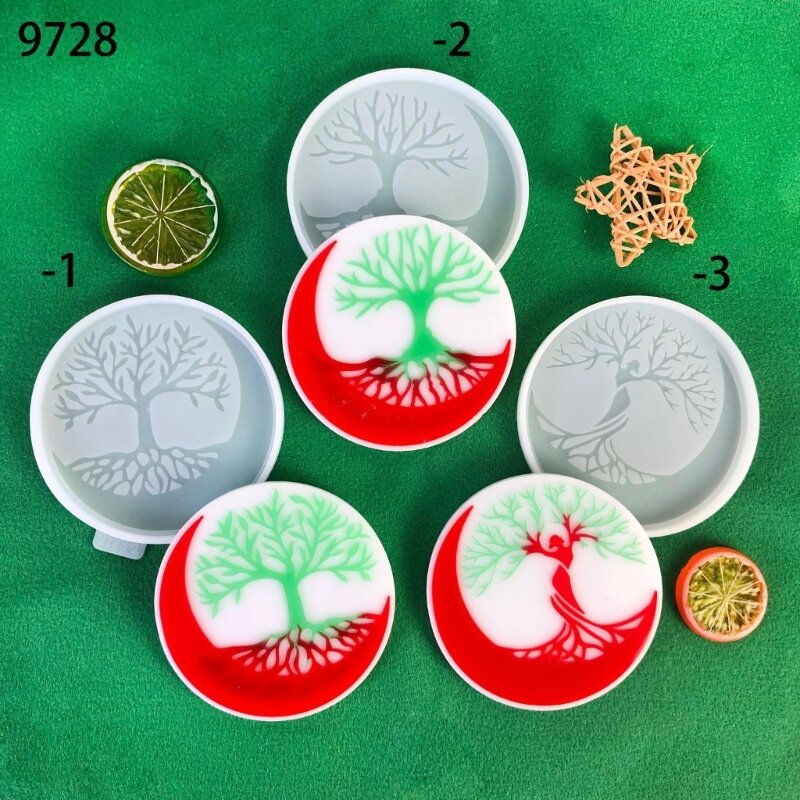 Round Life Tree Mold Handmade Jewelry Mould Epoxy Resin Moulds