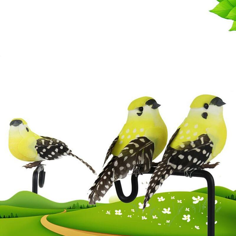 12 Pcs Artificial Feathered Birds Statue - Funny Sculpture Ornaments - Figurines