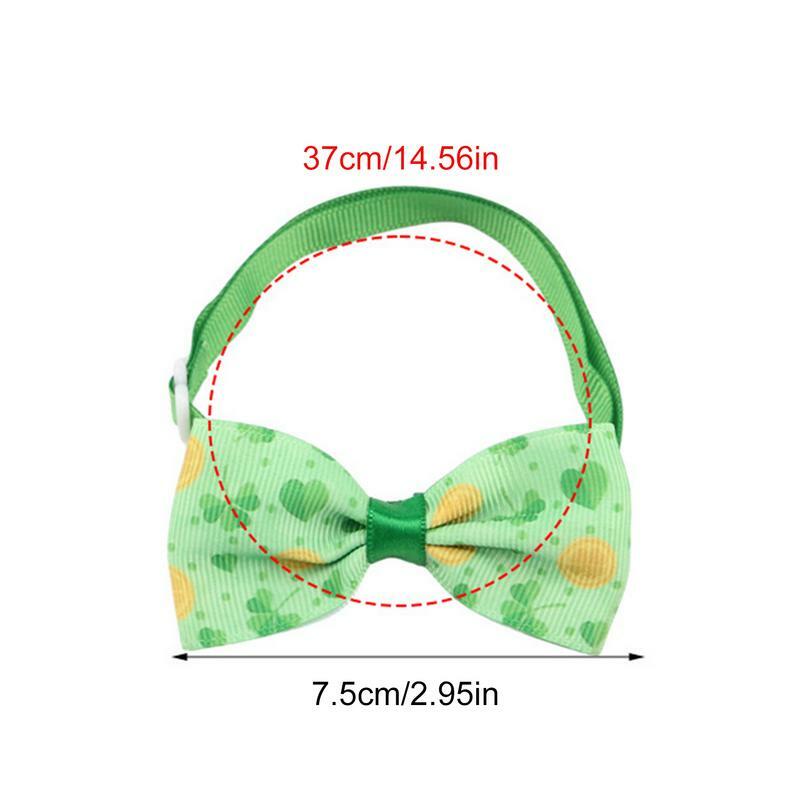 St Patrick's Day Bow Tie For Cats 6pcs Adjustable Shamrock Bow Tie St Patrick's Day Pet Costume Cat Supplies Pet Apparel For