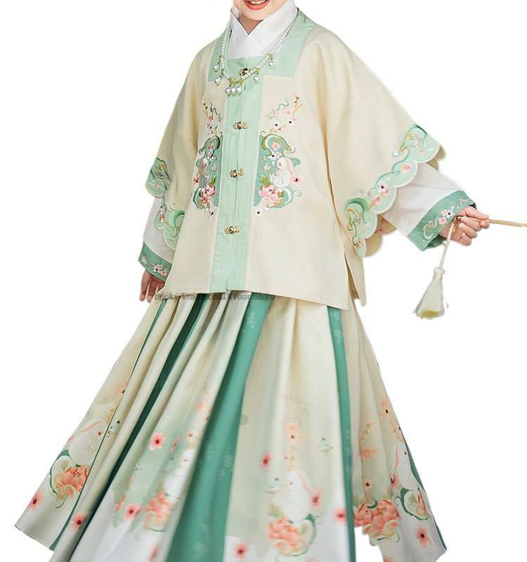 Traditional Chinese Hanfu Outfit Ancient Princess Folk Dance Stage Costumes Oriental Girl Vintage Cosplay Hanfu Dress Set