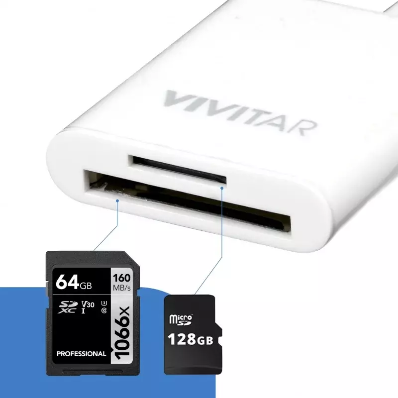 Vivitar-Lecteur de carte SD mobile, micro SD et flash compact