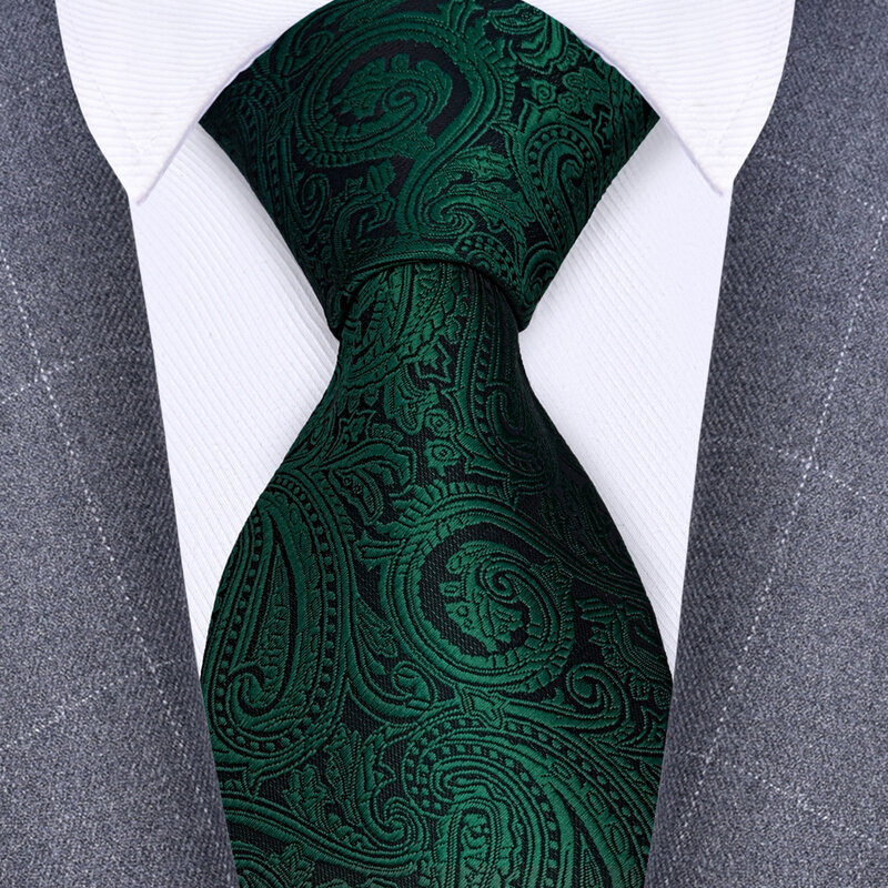 High Quality 8CM Paisley Tie Men's Neck Tie for Office Business Wedding Fashion Necktie White Red Purple