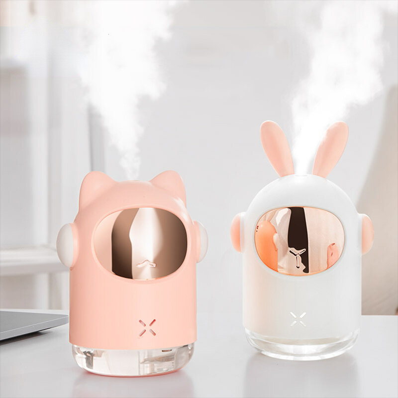 Mini humidificateur d'air chat mignon, petit, hydratant, aromathérapie, voiture, créativité, USB, brumisateur LED