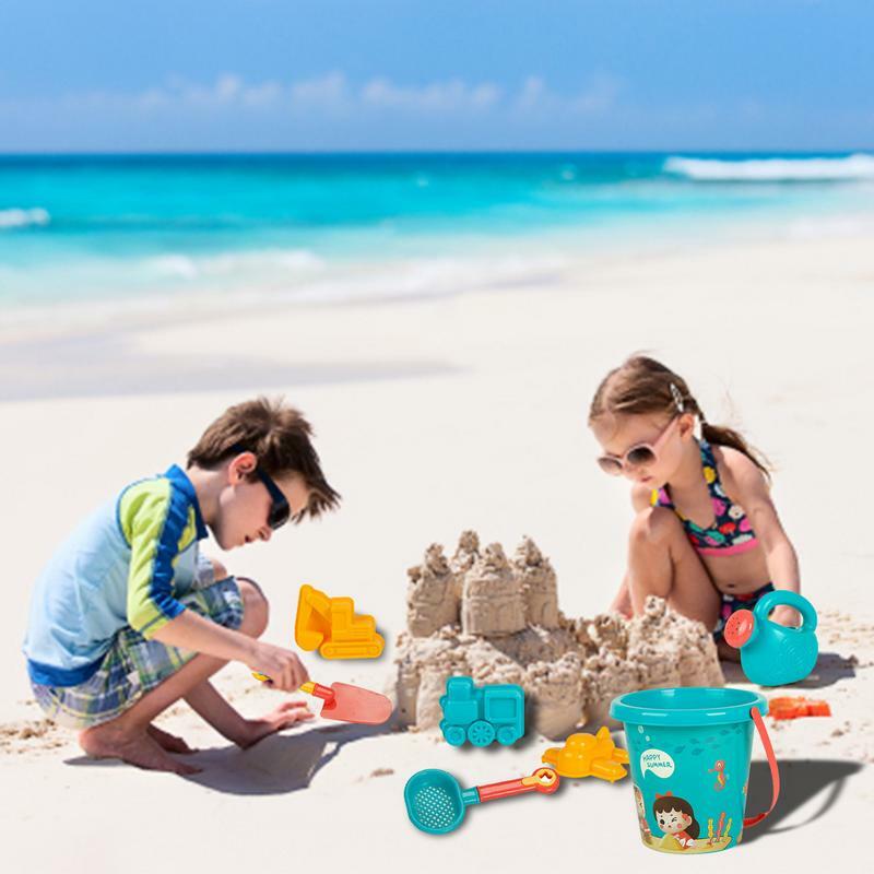 Brinquedos de areia resistentes a drop para praia, design espessado, conjunto de balde e pá, caminhão de areia, 18 PCs