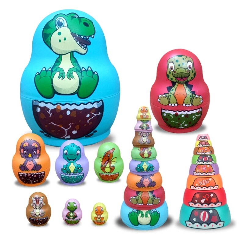 Stacking Christmas Nesting Russian Dolls Handmade Gift Toy for Children Birthday