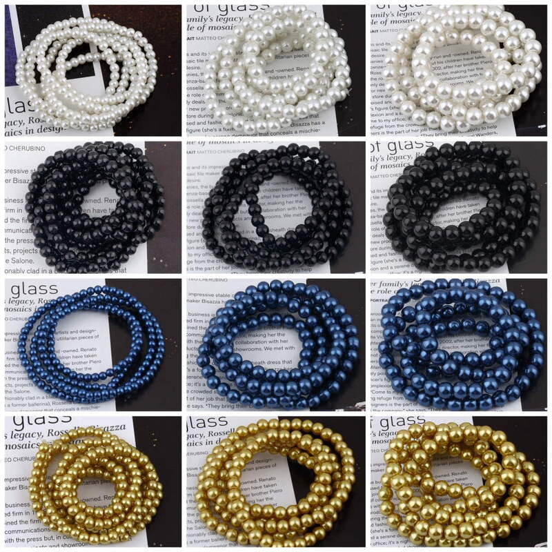 Perles rondes en vrac de 4mm/6mm/8mm, pendentifs pour bracelets artisanaux DIY, fabrication de bijoux pour Bracelet collier fait à la main