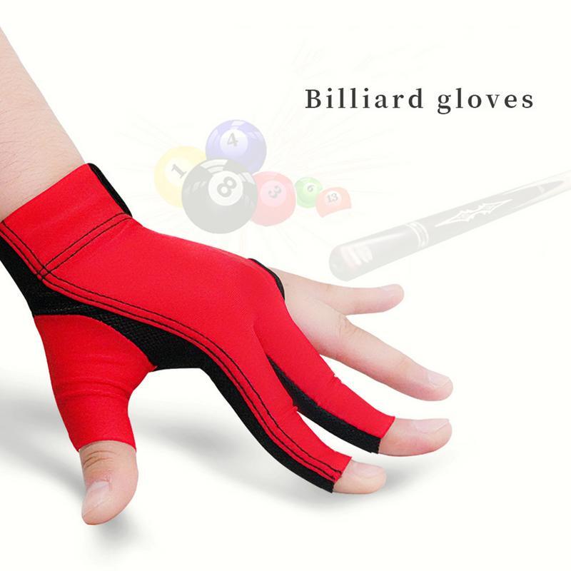 Rękawice bilardowe trzy palce Snooker1 specjalne wysokie-elastyczne antypoślizgowe oddychające pojedyncze cienkie rękawiczki na pół palca oddychające