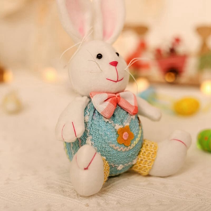 Muñeco de felpa sin rostro de Gnomo de Pascua, decoraciones de Pascua, hecho a mano, adornos de gnomos de conejo duraderos, 2 paquetes
