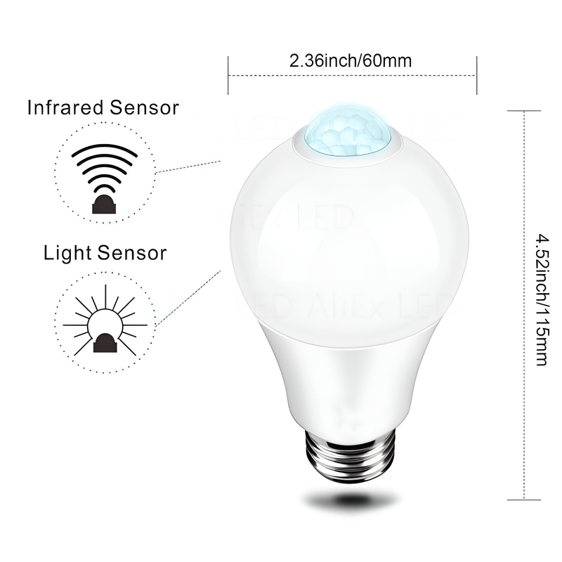 Ampoule à détecteur de mouvement LED, ampoule infrarouge intelligente automatique, économie d'énergie, lampe domestique, 2024 V, 220V, 20W, 18W, 15W, 10W, nouveau, 110