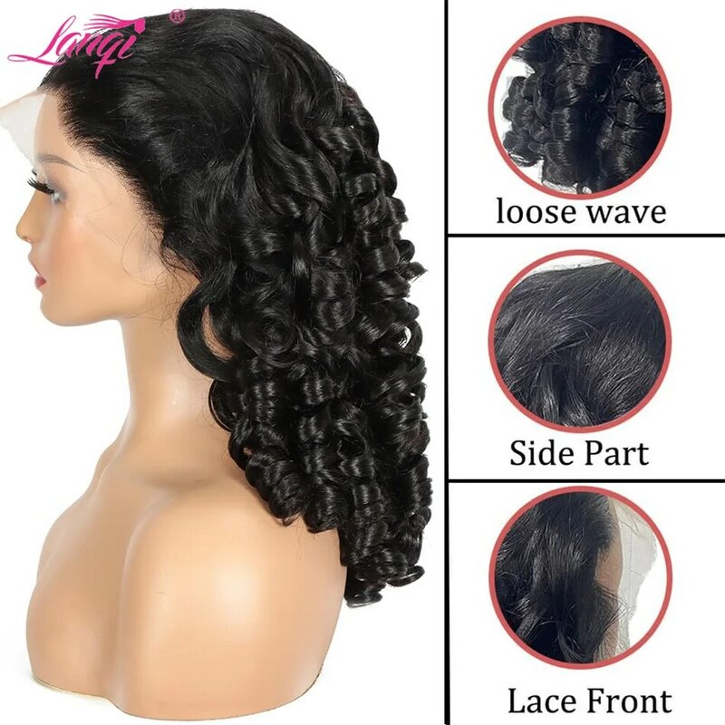 Bouncy Loose Body Wave 13x4 HD Lace Front Wigs Human Hair 200 Density Brazilian Remy Human Hair Wig Transparent Lace Frontal Wig