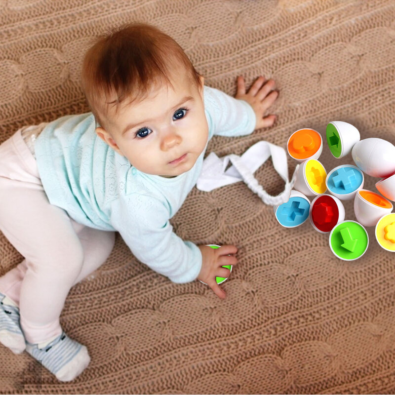 6 pçs montessori aprendizagem educação matemática brinquedos ovos inteligentes 3d jogo de quebra-cabeça para o bebê crianças cognição cedo brinquedos educativos