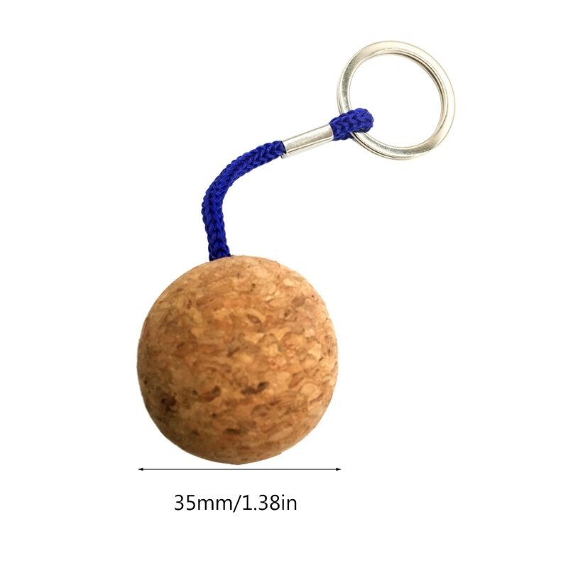 831C Floating Keyring Floating Cork Keyring, 35mm Wood Ball  Rings, Ball  Chain