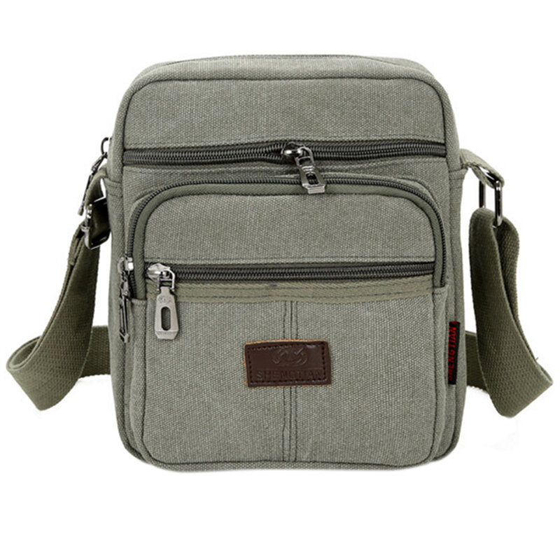 Men Travel Bag Canvas Casual Men Shoulder Crossbody Bags Good Qualtiy Outdoor Bags Mens Travel School Retro Zipper Shoulder Bag