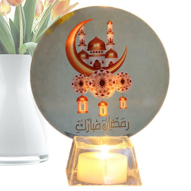 Eid LED Night Light Eid decorazioni Stars Moon Light Home Decor Eid Candle Lights centrotavola Eid Table Decor
