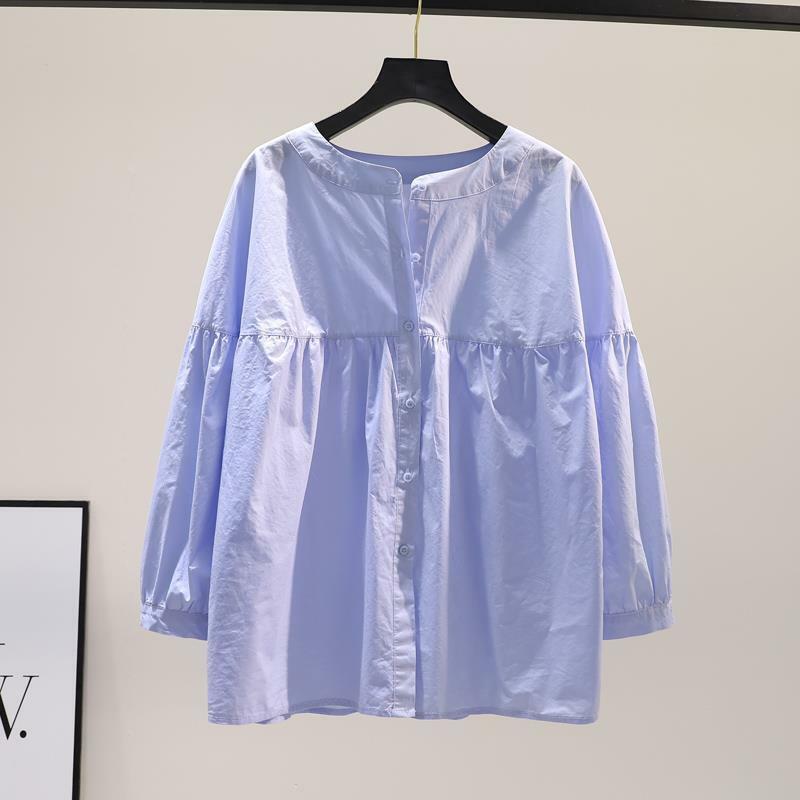 Camisa de algodón puro para mujer, cárdigan de temperamento versátil, Top de moda, versión coreana, primavera y verano, nuevo