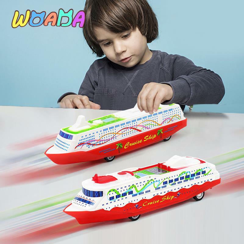 1 szt. Kolekcja Model statku łodzi wycieczkowych przesuwany parowiec szybowcowy prezent dla dzieci gra nowość Gag zabawki