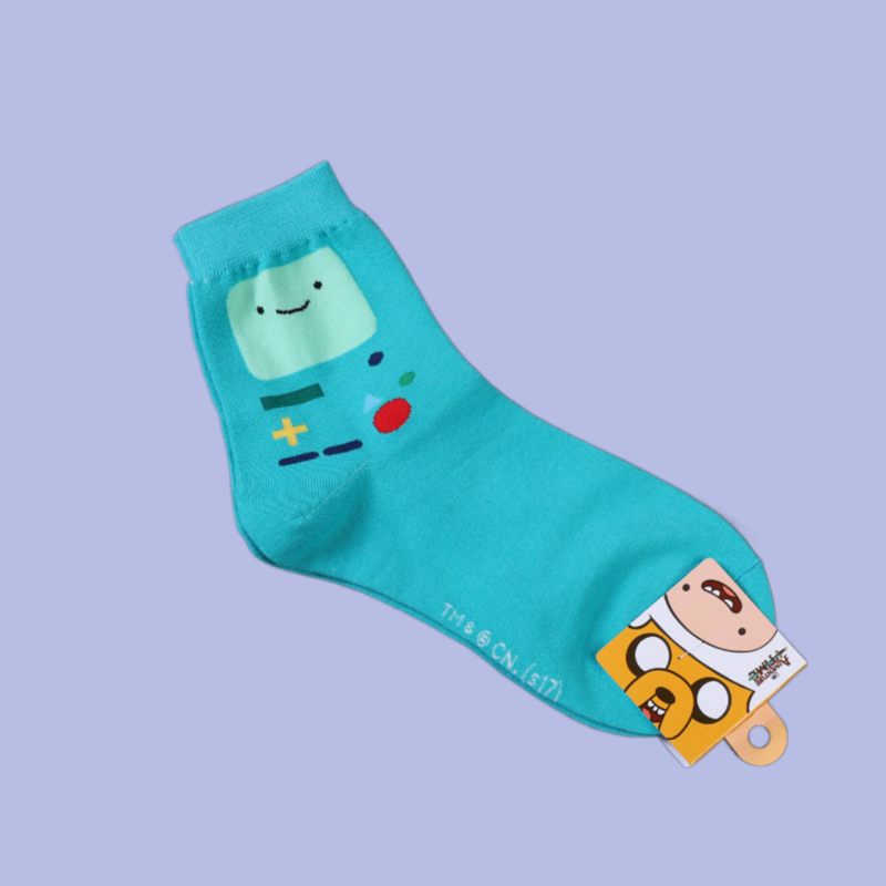 Cartoon Character Pattern Cotton Socks para mulher, hipster, animal print, harajuku, curto, bonito, tornozelo, meninas, 1/3 pares
