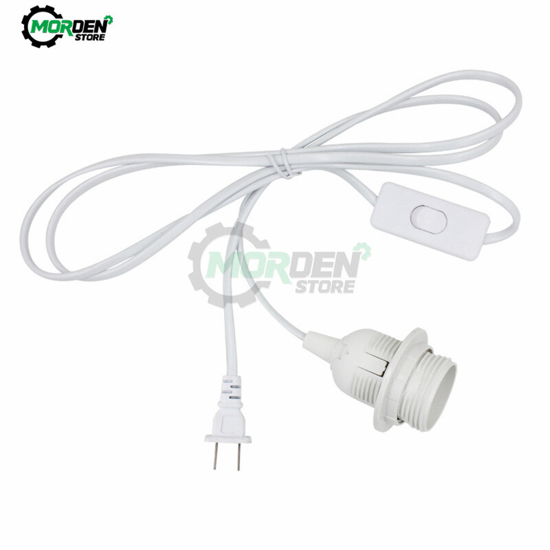 EU US Plug 1.8m Power Cord Cables E27 Full Teeth Lamp Base Holder With Switch Wire For Pendant Led Bulbs Fixture Hang lamp