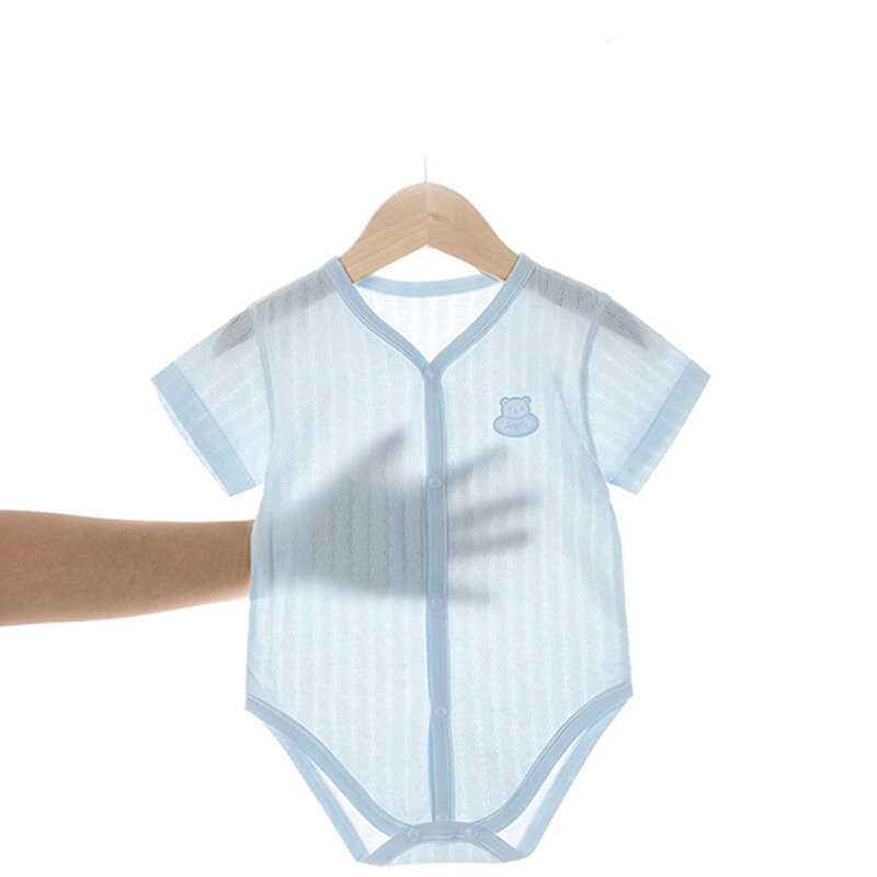 Bebê recém-nascido bodysuits para menino menina verão outwear fino casual manga curta criança crianças macacões roupas
