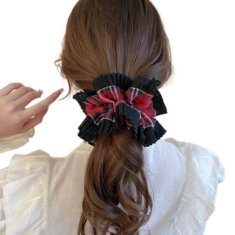 Y166 Elegant Hairbands for Women Double French Hair Loop Bobbles Ponytail Holder