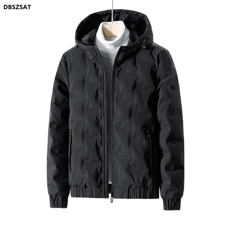 M-4xl Mens White Duck Down Jacket Winter Male Coats Zipper Hooded Long Style Solid Color Windproof Outerwear Clothes Hy154