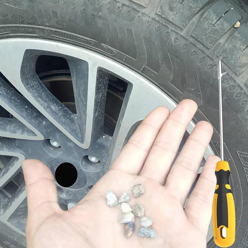 Gancho de limpieza de neumáticos de coche, removedor de ranura de rueda, gancho de piedra duradero, herramienta de recolección de piedras, Protector de neumáticos automático